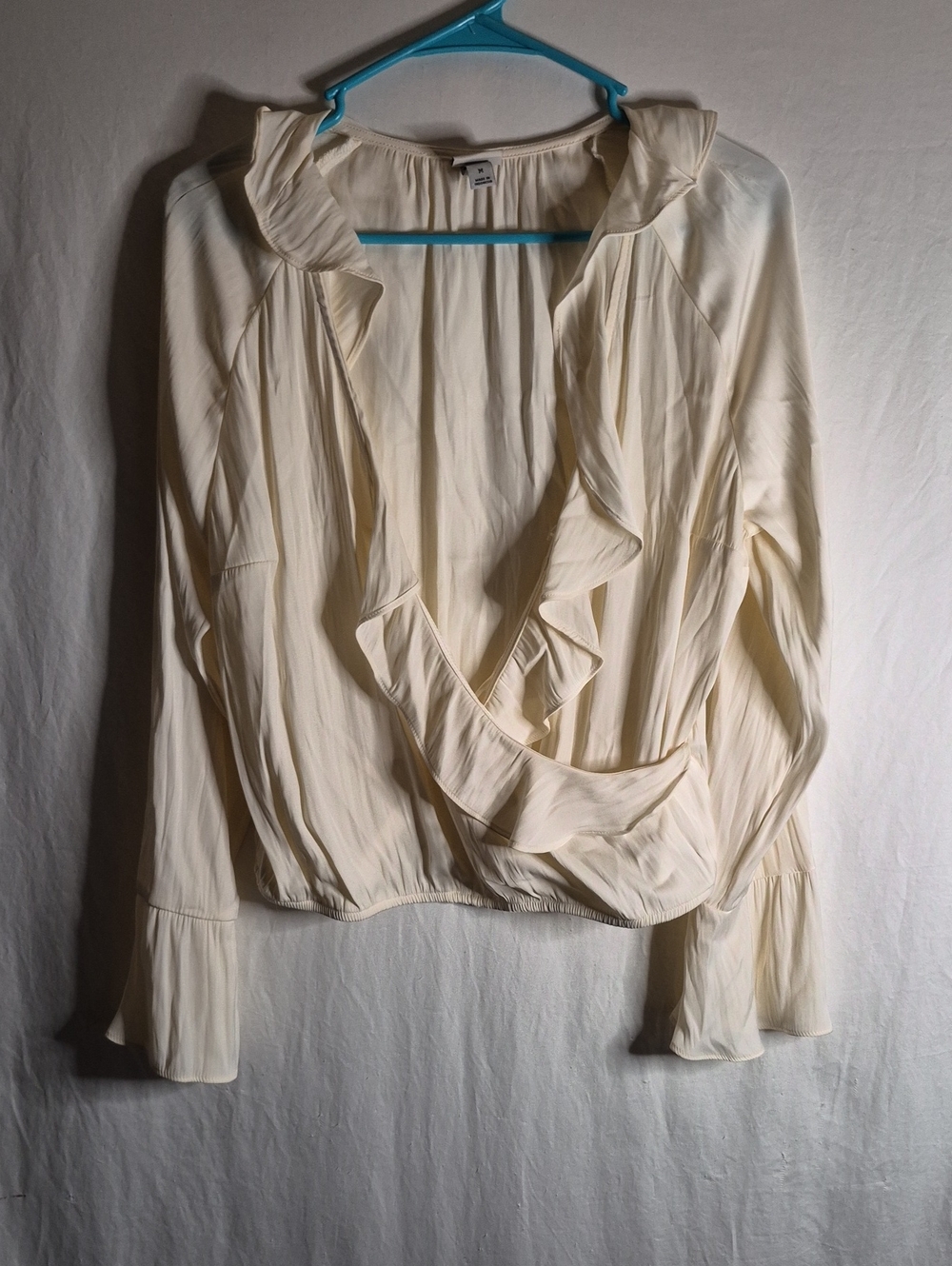 a new day Ivory Ruffle Wrap Blouse